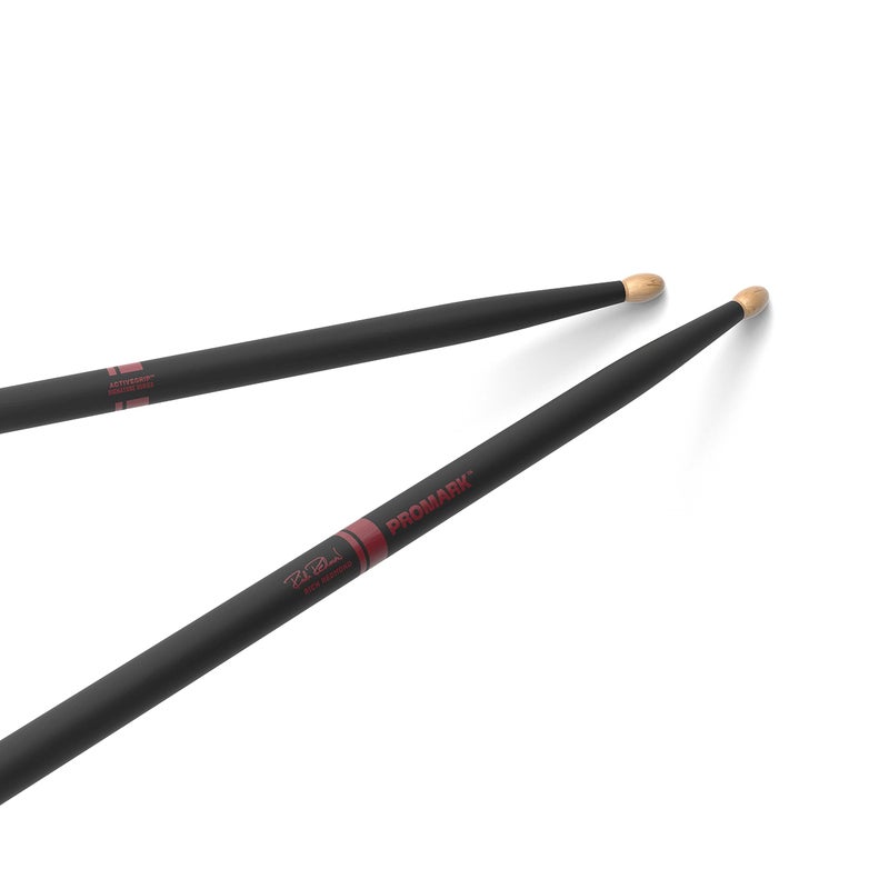 ProMark Drum Sticks - Rich Redmond Drumsticks - ActiveGrip For Secure, Comfortable Grip - Gets Tackier As Your Hands Sweat - Active Grip Finish, Oval Wood Tip, Hickory Wood - 1 Pair - Image 1